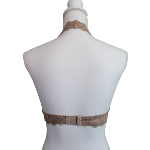 Intimately Free People Galloon Lace Halter Bralette in Tan or Nude - Picture 2 of 5